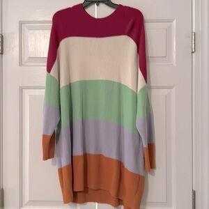 Modcloth Colorblock Sweater - Pink, Cream, Green, Purple, Orange
